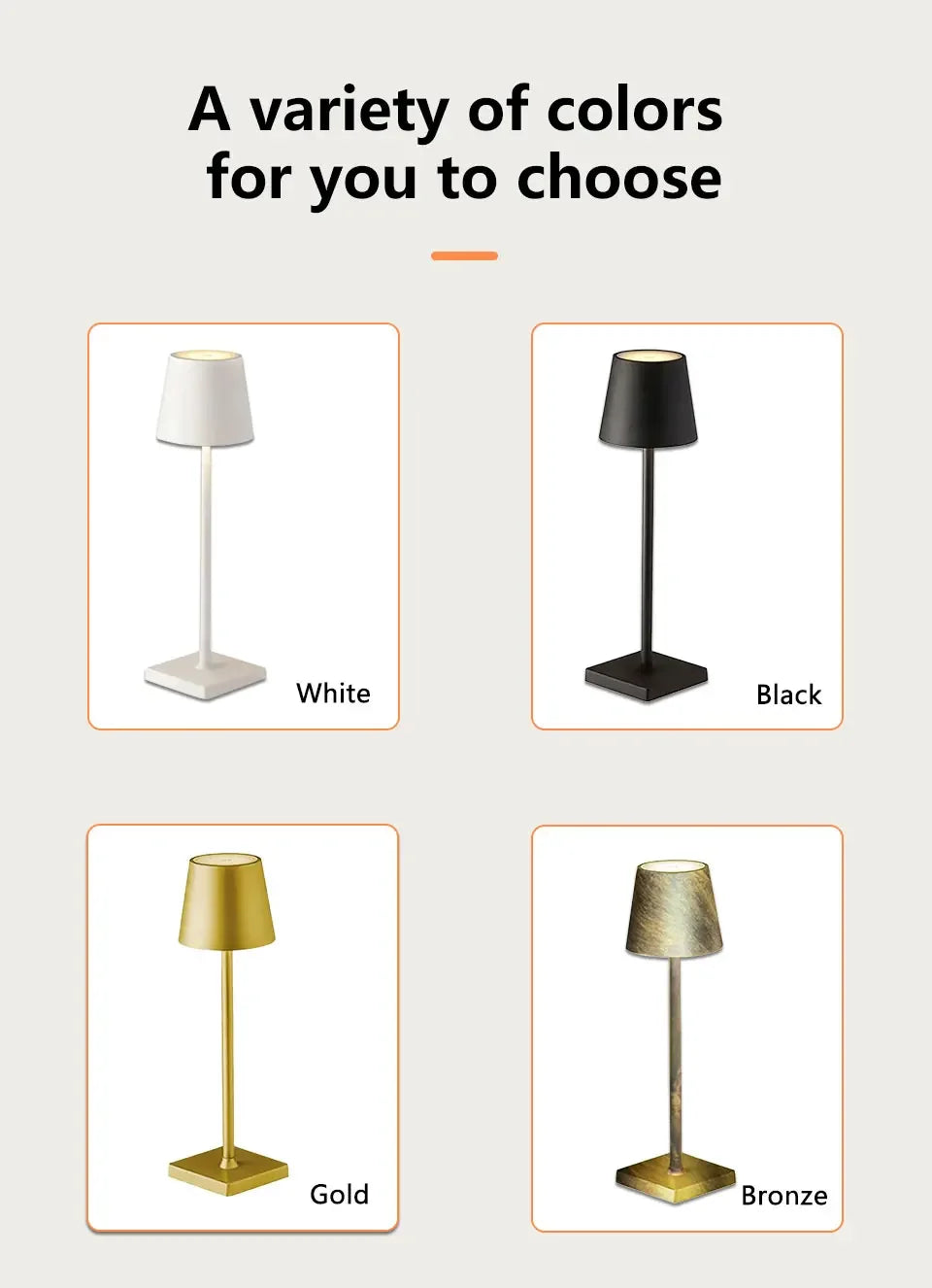 Wireless LED Table Lamp Rechargeable Dimmable Mood Light - Smarsty