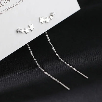Rose Gold Drop Earrings with Zircon Crystals for Women - Smarsty