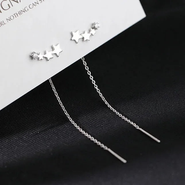 Rose Gold Drop Earrings with Zircon Crystals for Women - Smarsty