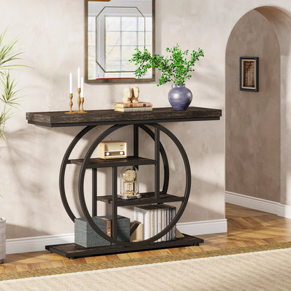 Console Table, 4-Tier Entryway Table, 41.3-Inch Industrial Sofa Table for Living Room, Foyer Hallway Table for Entrance
