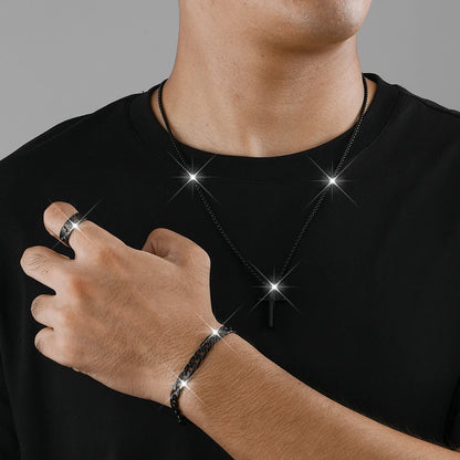 Men's Stainless Steel Cross Pendant Jewelry Set - Smarsty