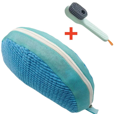 1/2/4PCS Shoe Washing Machine Bag with Liquid Shoe Brush Set Durable Laundry Shoe Bag and Soft Bristle Clean Brush for All Shoes - Smarsty