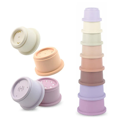 Stacking Cups Toy For Rabbits Multi-Colored Reusable Small Animals Puzzle Toys For Hiding Food Playing Bunny Accessories Pet