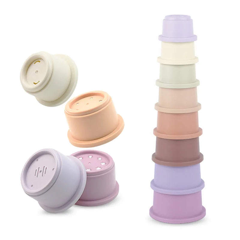 Stacking Cups Toy For Rabbits Multi-Colored Reusable Small Animals Puzzle Toys For Hiding Food Playing Bunny Accessories Pet