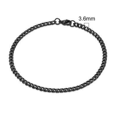 MKENDN 3-11mm Silver Stainless Steel Curb Link Bracelet - Smarsty