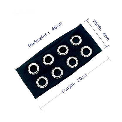 Punk Grunge Wide Elastic Headband Stretchy Metal Look - Smarsty