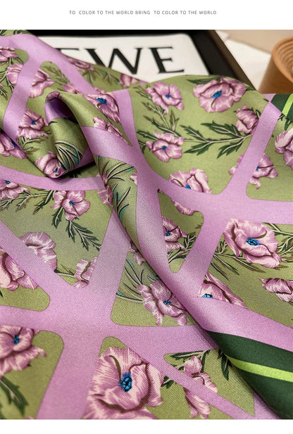 Luxury Silk Skinny Scarf with Cat Print for Women - Smarsty