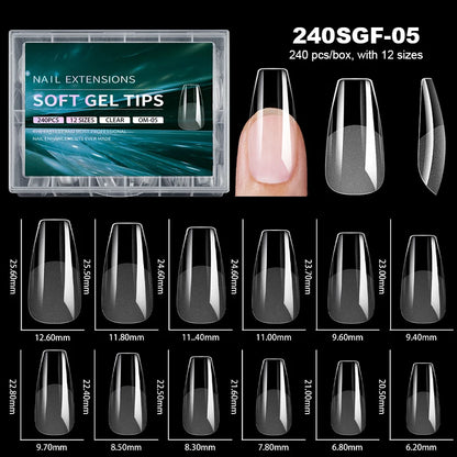 Luxury Soft Gel False Nail Tips for Elegant Manicure - Smarsty