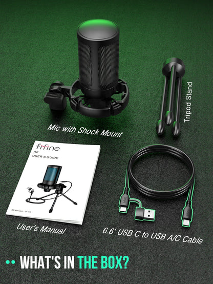 AmpliGame RGB USB Gaming Microphone with Mute Feature - Smarsty