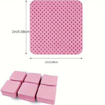 50 Pieces of Velvet-Free Nail Wipes, Super Absorbent Nail Wipes for Removing Gel Polishing, Extension Eyelashes and Nails (White Pink)