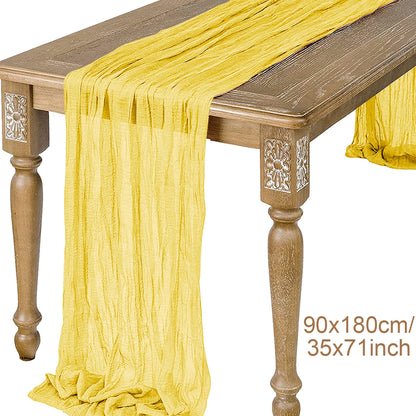 Sage Semi-Sheer Gauze Table Runner for Elegant Dining - Smarsty