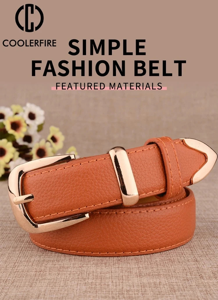 Women's Leather Trousers Belt High Quality Vintage Strap - Smarsty