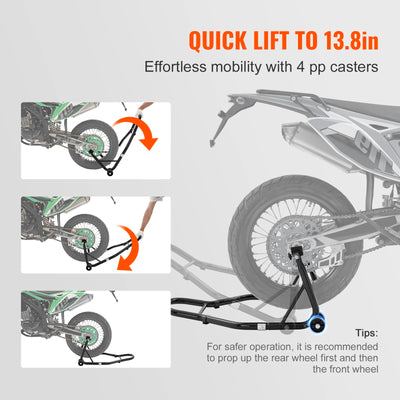 SucceBuy Motorcycle Stand Lift 850lbs Front Rear Combo Stand Lift Stand Front&Rear Wheel Fork Stand Heavy Duty Rear Wheel Stand - Smarsty