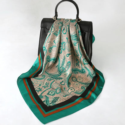 Satin Silk Square Scarf for Women Sun Protection - Smarsty