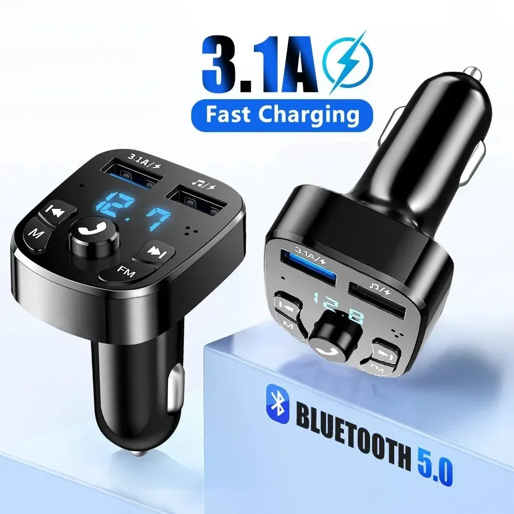 Car Bluetooth FM Transmitter Dual USB Fast Charger - Smarsty