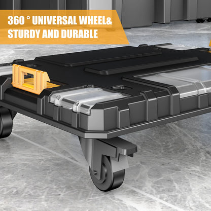 AIRAJ MultiFunctional Tier Stackable Rolling Plastic Portable Folding Tool Storage Box , Suitable for Garage Storage