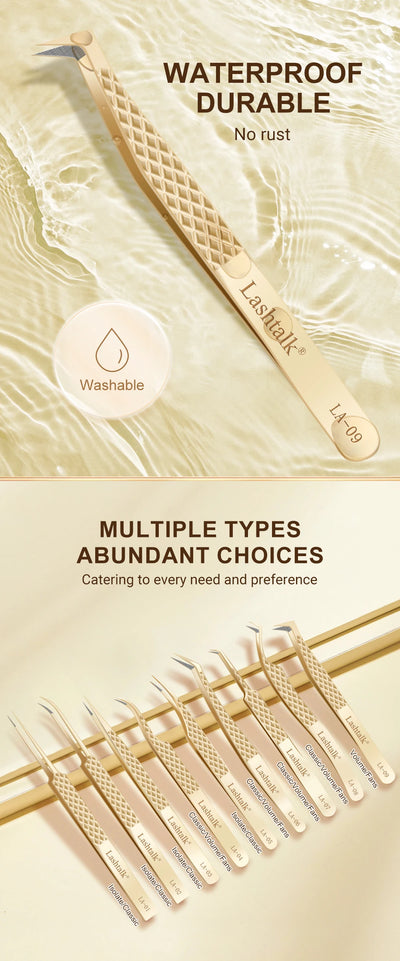 Precision Fiber Tip Eyelash Extension Tweezers with Diamond Grip - Smarsty