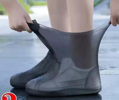 1 Pair Silicone WaterProof Shoe Covers Lip-resistant Rubber Rain Boot Rain Gear Overshoes Accessories for Outdoor Rainy Day - Smarsty
