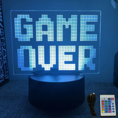 Neon Gamer 3D LED Night Light for Gaming Room - Smarsty