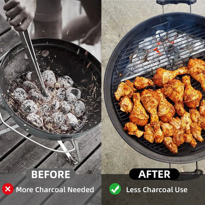 2Pcs Charcoal Grill Basket Holders Non-Stick Accessories - Smarsty