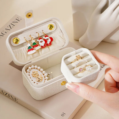 Portable Minimalist Pu Leather Jewelry Box for Travel - Smarsty