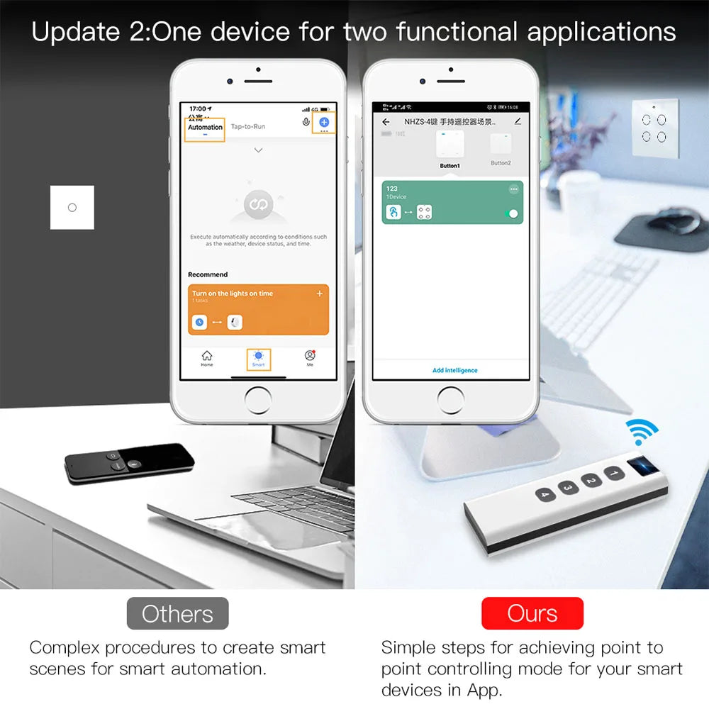 Tuya ZigBee Smart Scene Switch For Home Automation - Smarsty