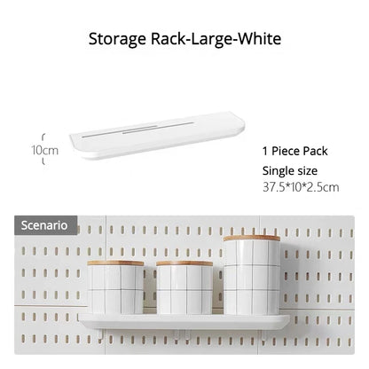 New DIY Pegboard Accessories Hanging Shelf Storage Hooks Wall Organizer No Punching Crafts Organization For Garage Kitchen Room
