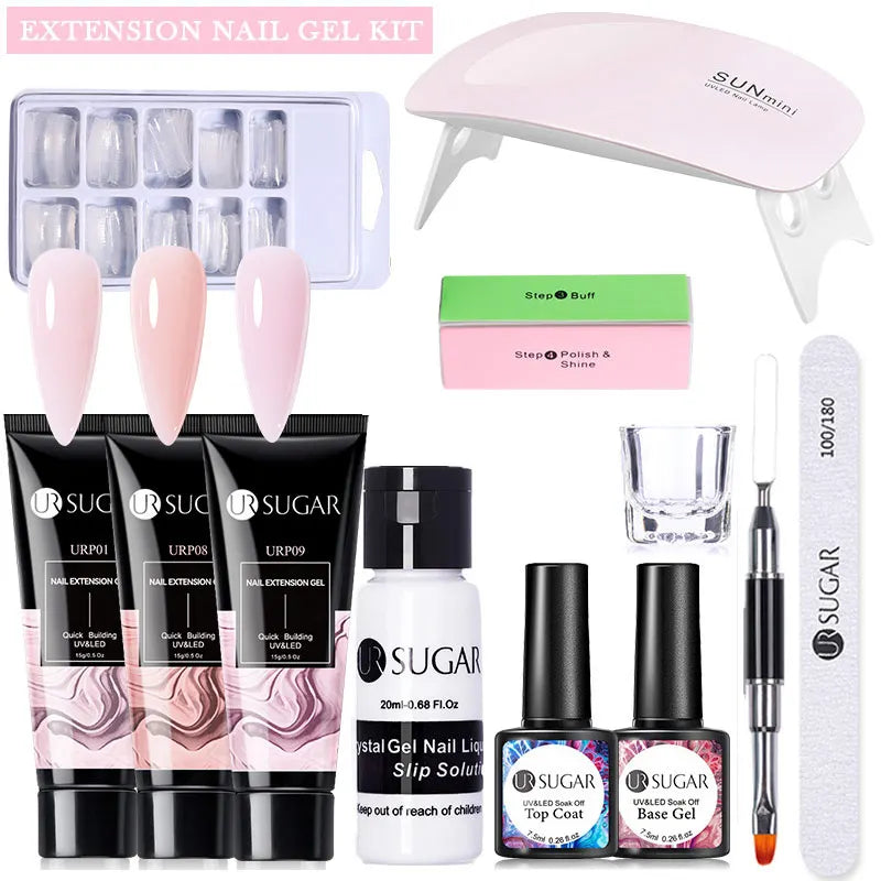 Nude Glitter Gel Nail Polish Kit for Long-Lasting Manicure - Smarsty