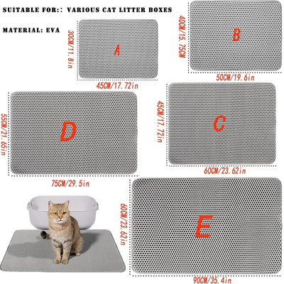 Large Waterproof Cat Litter Mat with Non Slip Design - Smarsty