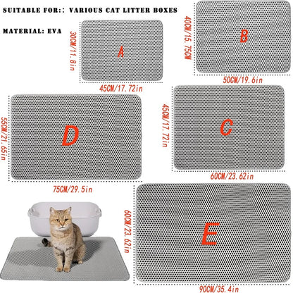 Large Waterproof Cat Litter Mat with Non Slip Design - Smarsty