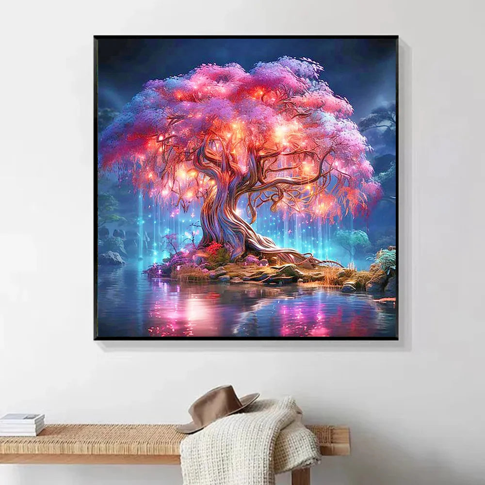 Full Diamond Painting Kit Scenic Tree Mosaic Art - Smarsty