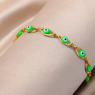 Gothic Rainbow Evil Eye Bracelet for Women - Smarsty