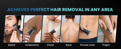 MAXGROOM 3 in 1 Men Bidirectional Body Hair Trimmer Electric Shaver IPX6 Waterproof Double-edged Razor Whole Body Hair Trimmer