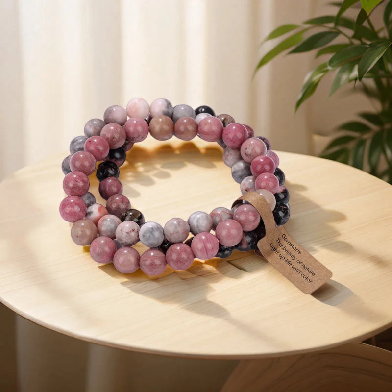 Natural Amethyst Crystal Beads Women's Bracelet Multi Layered Design - Smarsty