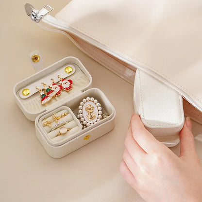 Portable Minimalist Pu Leather Jewelry Box for Travel - Smarsty
