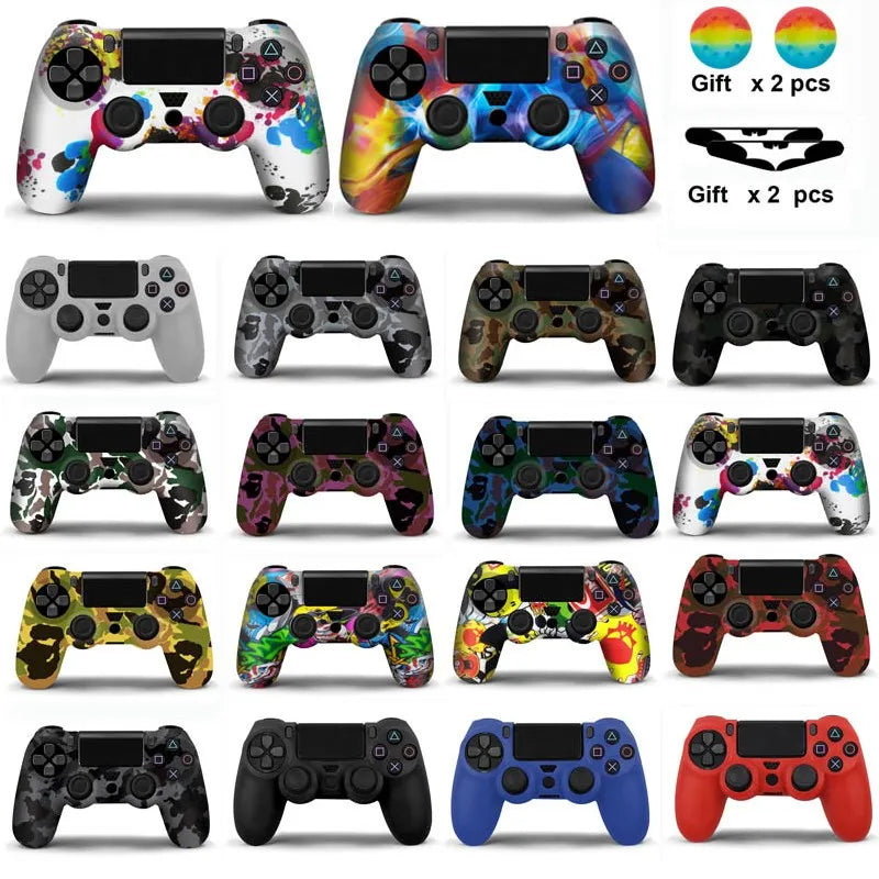 Silicone Skin Case for PS4 Controller with Grip Caps - Smarsty