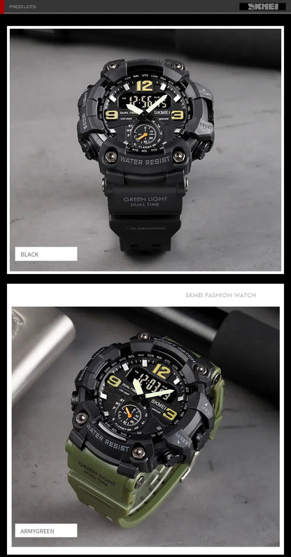 Skmei 1637 Waterproof Sport Wristwatch with Dual Movement - Smarsty