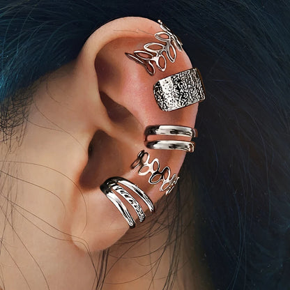 Vintage Metal Clip Earrings Set for Women and Teens - Smarsty