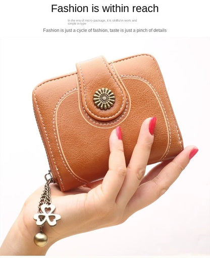 Women Wallets and Purses PU Leather Money Bag Female Short Hasp Purse Small Coin Card Holders Blue Red Clutch New Women Wallet - Smarsty