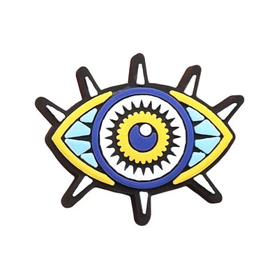 Evil Eye Shoe Charms for Crocs Accessories Blue Eyeball Monster Badge Women Buckle Kids Pins Decoration Jeans Shoes Accessories - Smarsty