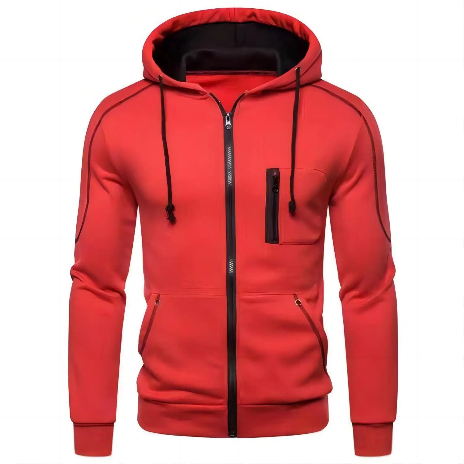 2024 New Men's Hoodie Jacket Streetwear Long Sleeve Sweatshirts Zipper Hooded Pullover Male Sportswear Men Clothing Streetwear - Smarsty