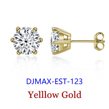 Moissanite Studs 0.5 To 2Ct Sterling Silver Screw Back - Smarsty