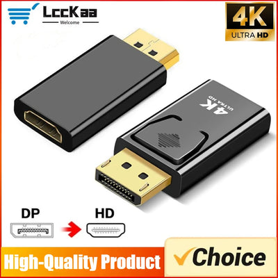 4K DP DisplayPort to HDMI-compatible Adapter Converter Display Port DP to HDMI-compatible HDTV Adapter Video Audio Laptop PC - Smarsty