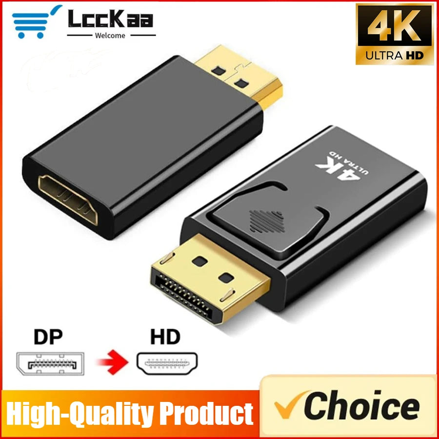 4K DP DisplayPort to HDMI-compatible Adapter Converter Display Port DP to HDMI-compatible HDTV Adapter Video Audio Laptop PC - Smarsty
