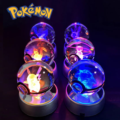 3D Pokemon Crystal Ball Night Light Lamp - Smarsty