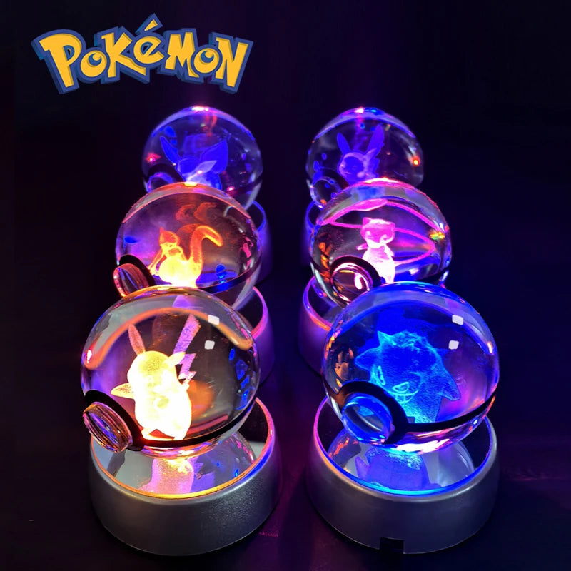 3D Pokemon Crystal Ball Night Light Lamp - Smarsty