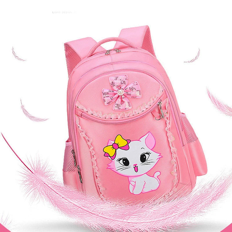 Cute Cat Printed Kids Backpack Waterproof School Bag - Smarsty