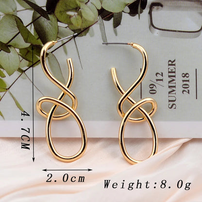 Vintage Irregular Metal Drop Earrings for Women Fashion Statement - Smarsty