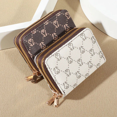 Chic Vintage Zippered Card Holder Wallet for Women - Secure Multi-Card Slots, Fashionable Faux Leather with Coin PurseLuxurious - Smarsty