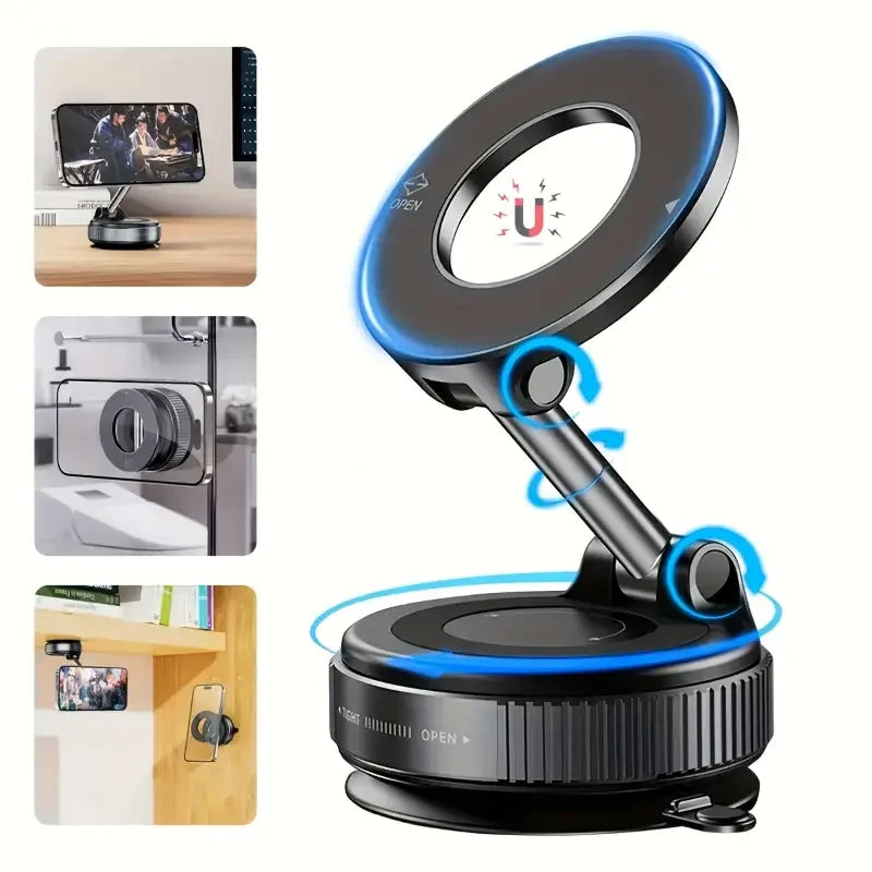 Foldable Magnetic Car Phone Holder With 360 Degree Rotation - Smarsty